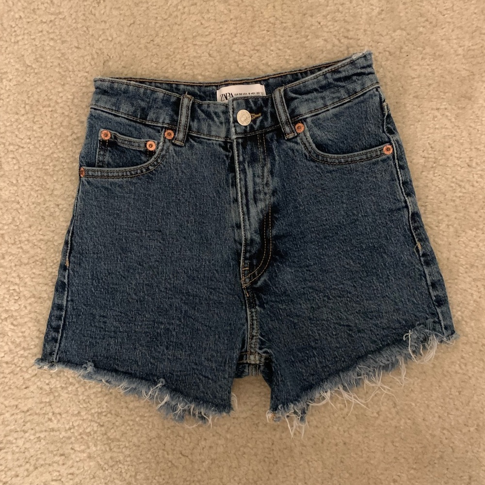 Zara dark wash denim shorts